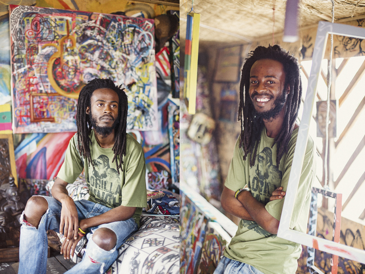 Mugabo Baritega, artist, Goma DRC